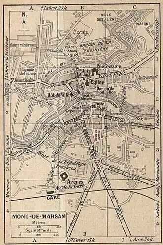 Situation du jardin de la Pépinière sur un plan ancien.