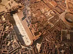 Représentation du cirque issue du Plan de Rome, plan-relief réalisé par Paul Bigot au XXe siècle.