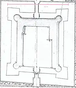 Plan du château de Faÿ-les-Nemours (Seine et Marne), au XVIIIe&nbsp;siècle, AN.