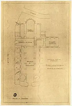 Plan d'ensemble de l'église Saint-Étienne vers 1900