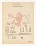 Plan de la cathédrale de Belley et des abords, par A. M. Chenavard (1851).