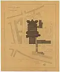 Plan de la cathédrale de Cambrai et de ses alentours, par H. de Baralle (1880).