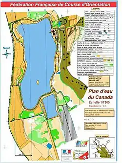 &nbsp;Carte de Course d'Orientation du Plan d'eau du Canada à Beauvais (France) n°2008-D60-56