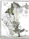 Plan de 1751 montrant les possessions de l’abbé de Beaubec sur Saint-Arnoult : les parcelles en jaune dépendent de la seigneurie de Beaubec.