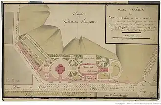 Projet de vaux-hall sur le glacis ouest en 1769, abandonné l'année suivante.