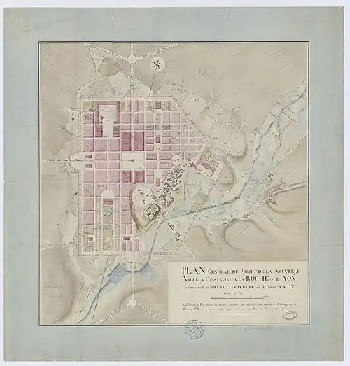 Plan général de la nouvelle villeau début du XIXe&nbsp;siècle.