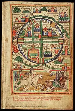 Carte La Haye issue d'un psautier, 1170.
