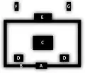 Plan de Yakushi-ji avec le kairō entourant le garan.