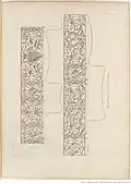 Planche 15 du Recueil des ouvrages de serrurerie de Jean Lamour, Description détaillée du grand balcon du château d'eau de Commercy