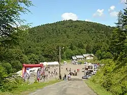Arrivée à la Planche des Belles Filles lors de la cyclosportive des Trois Ballons en 2011.