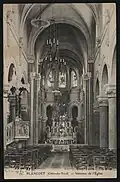Vue intérieure de l'église paroissiale Saint-Sauveur vers 1910.