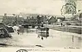 Plancoët ː les quais par grande marée au début du XXe&nbsp;siècle (carte postale).