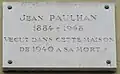 Plaque commémorative au no&nbsp;5.