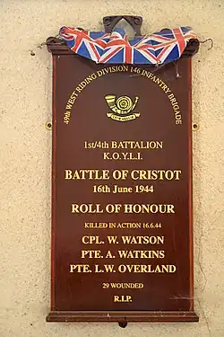 Plaque commémorative 1944 dans l'église.