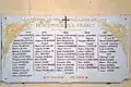 Plaque commémorative 14-18 dans l'église.