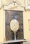 plaque dans l'église des morts de 1914-18