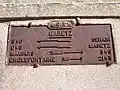 Plaque de clocher sur un mur d'habitation, rue Eugène Lefebvre.