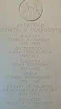Plaque commémorative portant les noms des grands donateurs du Musée national historique de Russie situé Place Rouge à Moscou