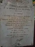 Plaque en hommage à Auguste Jacquart dans la Basilique-cathédrale de l'Immaculée-Conception de Castries.