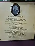 Plaque en mémoire de Charles Gachet, premier évêque du diocèse de Castries.