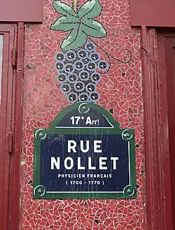 Plaque de la rue.