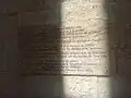 Plaque sur le rassemblement des trois Ordres à l'entrée de la chapelle des Pénitents bleus de Béziers.