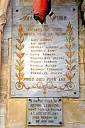 Plaques commémoratives 14-18.