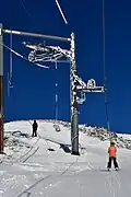 Le téléski de la Bella Tola, près du sommet.