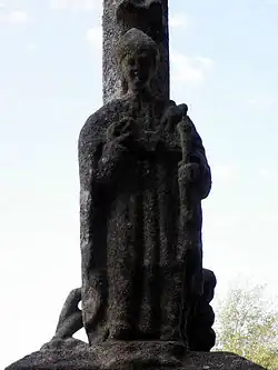Statue, calvaire de la chapelle St-Germain, Plogastel(Finistère, Bretagne)