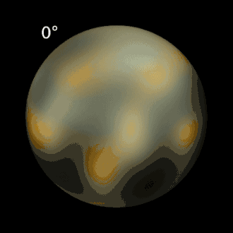 Carte de Pluton établie à partir des observations du télescope spatial Hubble