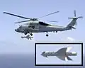 Tir depuis un Sikorsky SH-60 Seahawk américain, ici le lâcher.