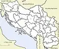 Le royaume des Serbes, Croates et Slovènes et ses 33 provinces.