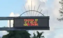 Panneau à messages variables Pokémon Go