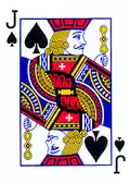 Valet de pique, portrait anglais, jeu de poker.