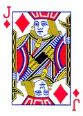 Valet de carreau, portrait anglais, jeu de poker.