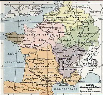 Les États de Gaule en 481.