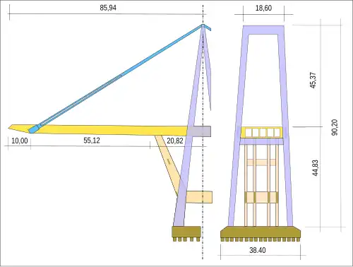 Élévation et coupe de la structure no&nbsp;9.