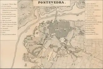 Plan de 1856 avec la place à gauche de l'Ermitage Vierge du Chemin