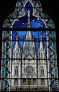 Vitrail représentant la basilique elle-même