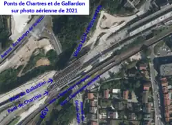 Ponts de Chartres, de Gallardon, du TGV et des voies des TGV intersecteurs en 2021.