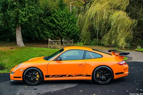 La 911 (997) GT3 RS 3.6 de profil.