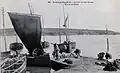 La cale de Port Manec'h en 1913, retour de pêche (carte postale Villard).