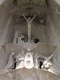Facade de la passionSagrada Familia, Barcelone.
