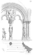 "Porte" XIIIe&nbsp;siècle de l'église, article du Dictionnaire... de VLD, (graveur Guillaumot)