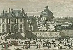 La porte Saint-Honoré et en arrière-plan le couvent vers 1650.