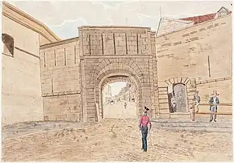 James Pattison Cockburn, Porte du Palais, 1829 (vue de l'extérieur)