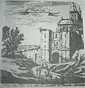 La Porte Nointel au Moyen Âge, avec l'église Saint-Samson en arrière-plan