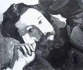 Frédéric BazillePortrait d'Alfred Sisley (1867-1868)ancienne Collection Wildensteindétruit durant la Seconde Guerre mondiale.