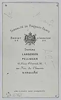 Verso du tirage contrecollé sur carton (1866)