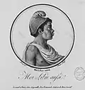 Portrait d'esclave libre. Noir africain coiffé d'un bonnet d'affranchi, 1794.